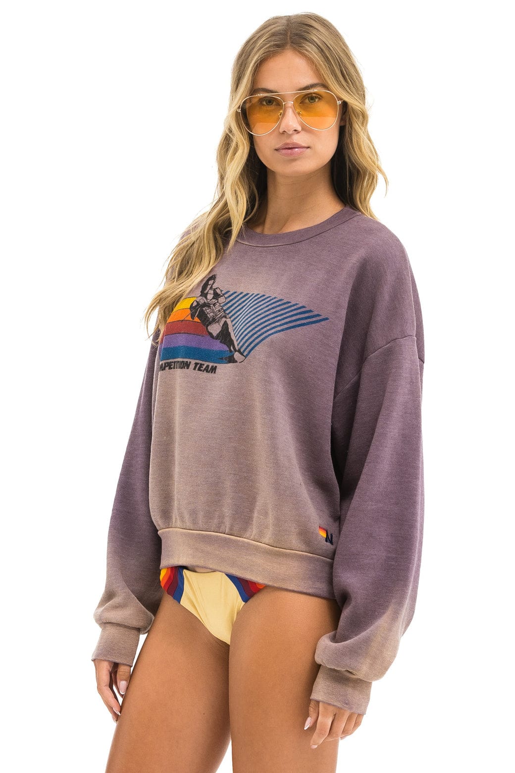 WATER SKIER RELAXED CREW SWEATSHIRT - FADED MOCHA - Image 3