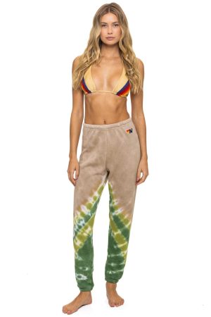 HAND DYED V SWEATPANTS - TIE DYE SAND // JUNGLE