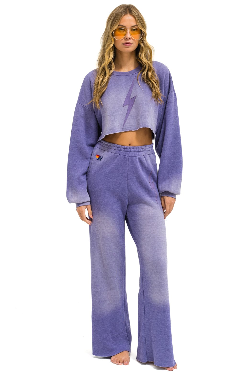 BOLT STITCH WIDE LEG POCKET SWEATPANTS - FADED GRAPE - Image 6