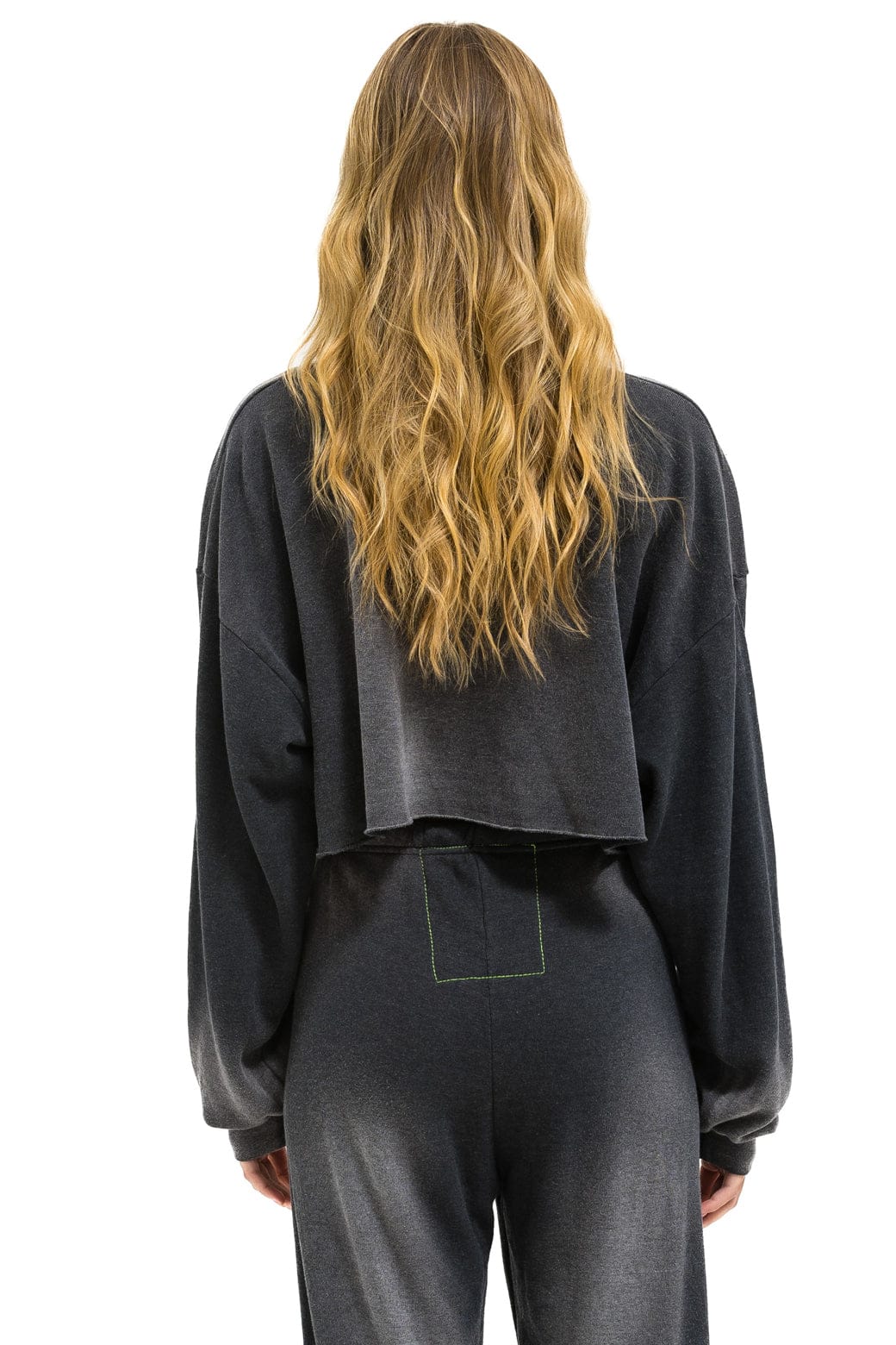 VINTAGE LOGO CROPPED CREW SWEATSHIRT RELAXED - FADED SMOKE - Image 3