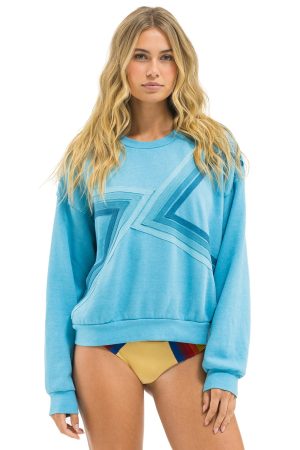 BLAZE RELAXED CREW SWEATSHIRT - AQUA // AQUA