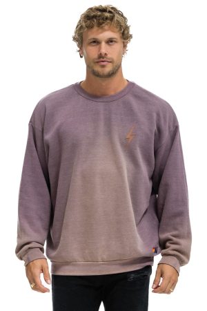 BOLT STITCH 2 RELAXED CREW SWEATSHIRT - FADED MOCHA