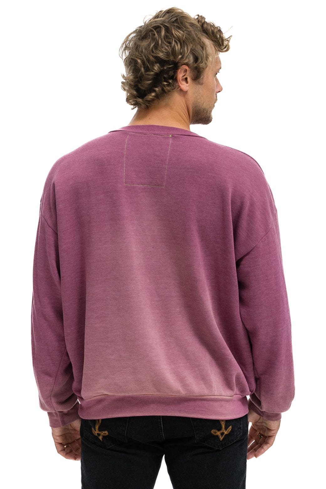 BOLT BULLSEYE PATCH RELAXED CREW SWEATSHIRT - FADED BERRY - Image 8