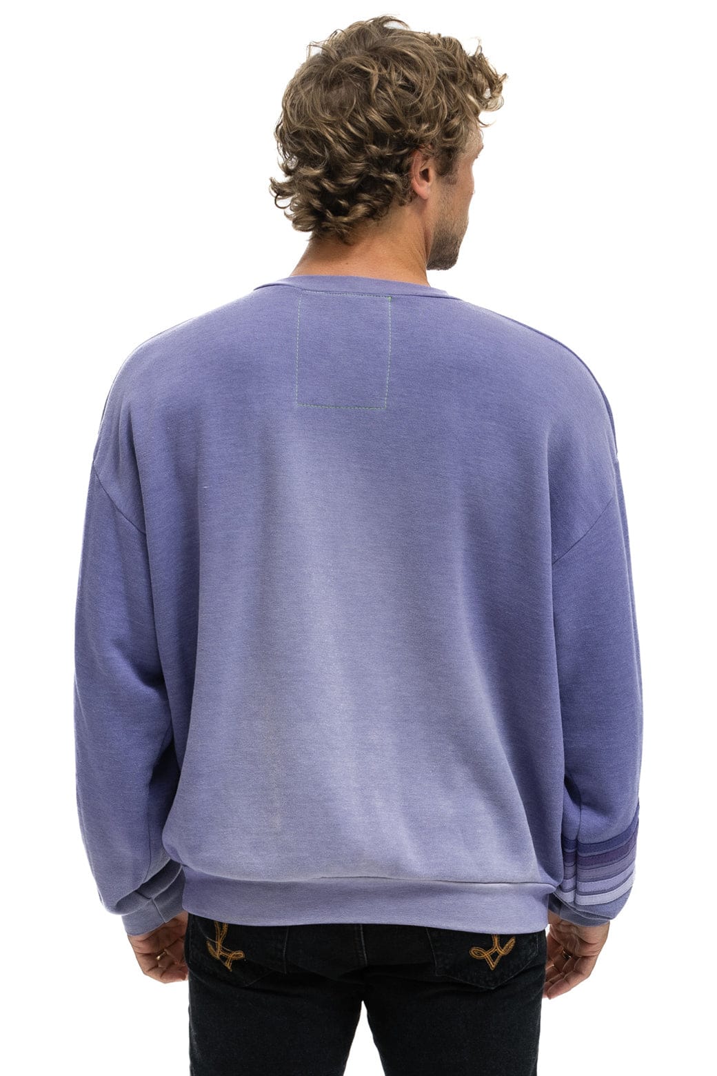 RUGBY STITCH RELAXED CREW SWEATSHIRT - FADED GRAPE - Image 8