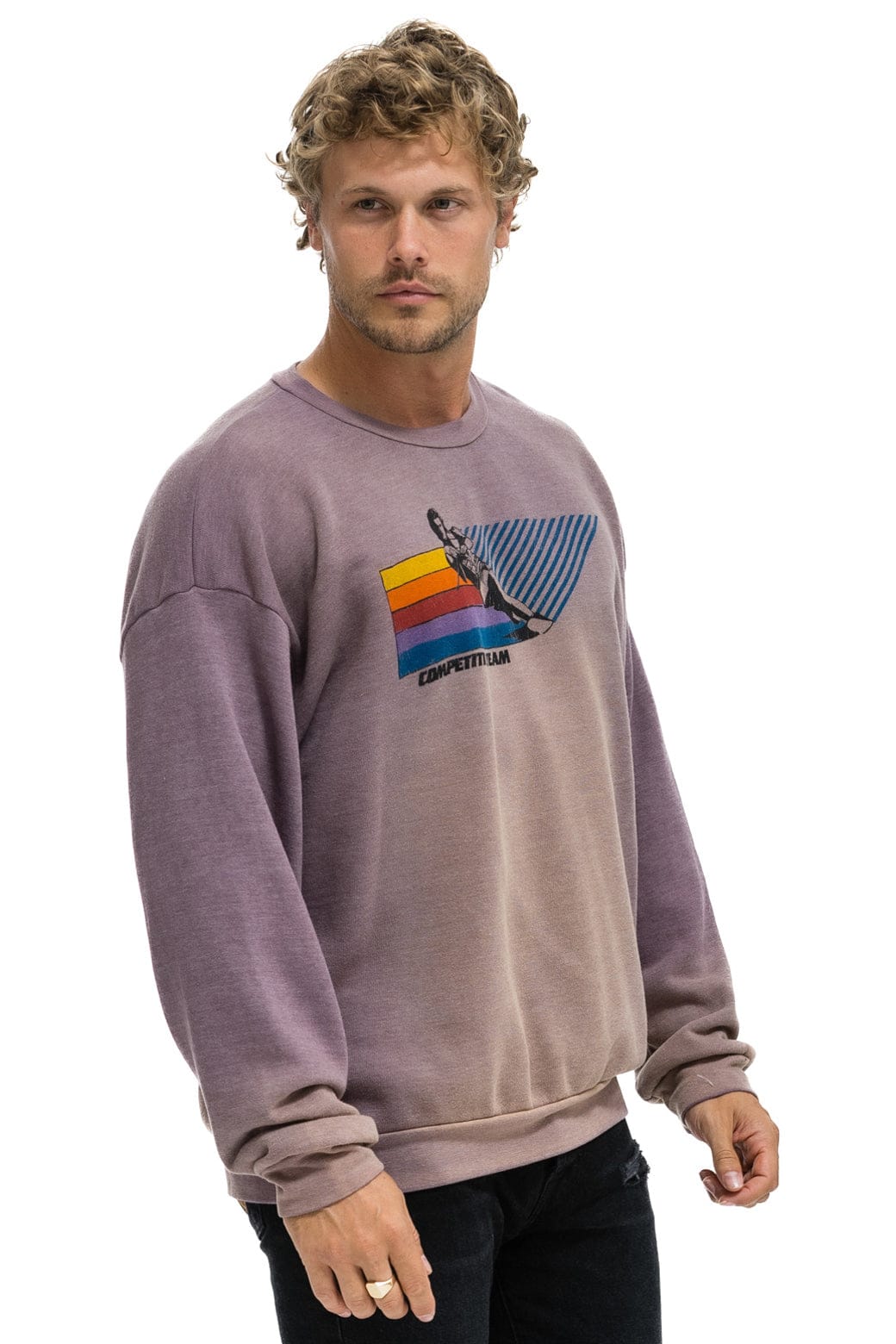 WATER SKIER RELAXED CREW SWEATSHIRT - FADED MOCHA - Image 6