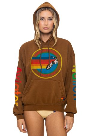 AVIATOR NATION RELAXED PULLOVER HOODIE - CINNAMON