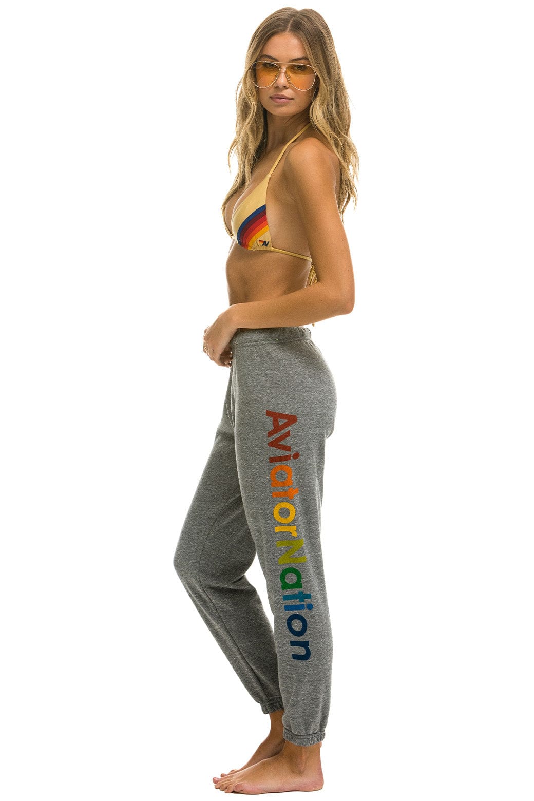 AVIATOR NATION HAIGHT ASHBURY SWEATPANTS - HEATHER GREY - Image 2