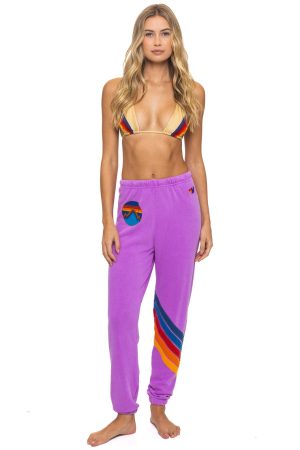 ALL SEASONS CIRCLE CHEVRON SWEATPANTS - NEON PURPLE