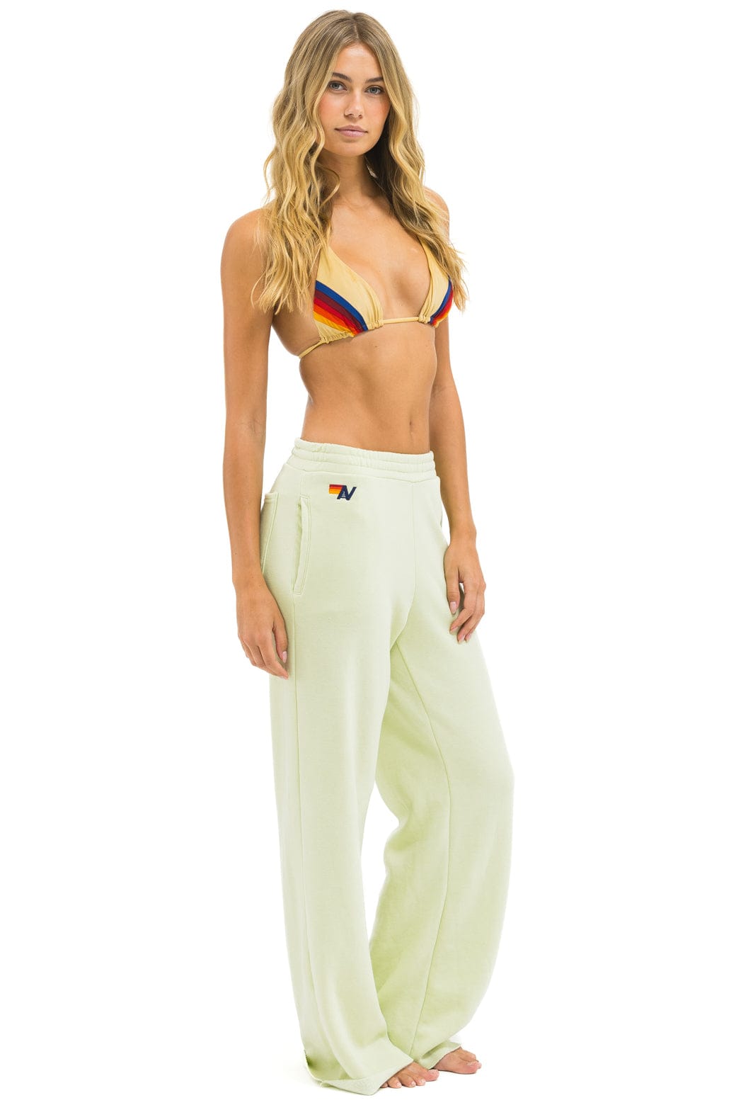 WIDE LEG POCKET SWEATPANTS - LIME CREAM - Image 2