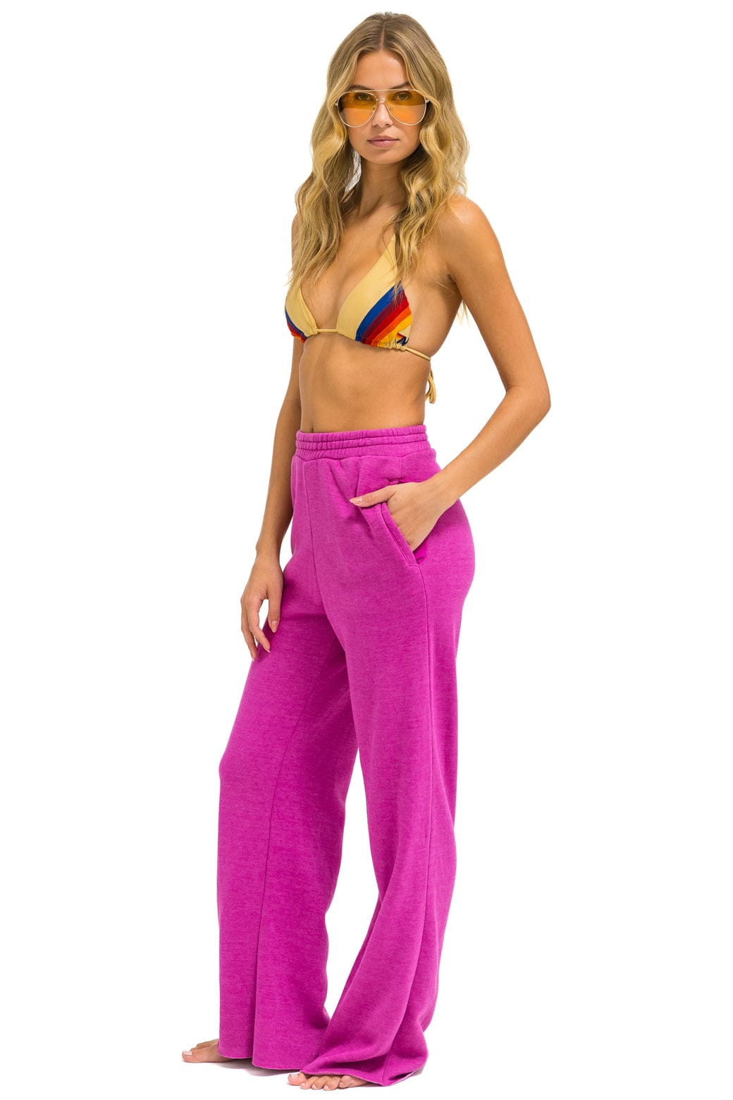 WIDE LEG POCKET SWEATPANTS - MAGENTA - Image 4