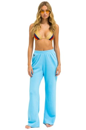 WIDE LEG POCKET SWEATPANTS - SKY