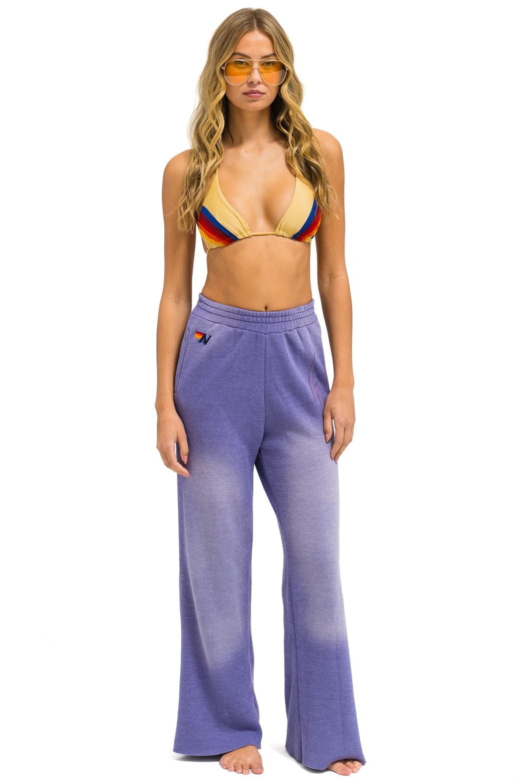 BOLT STITCH WIDE LEG POCKET SWEATPANTS - FADED GRAPE - Image 3