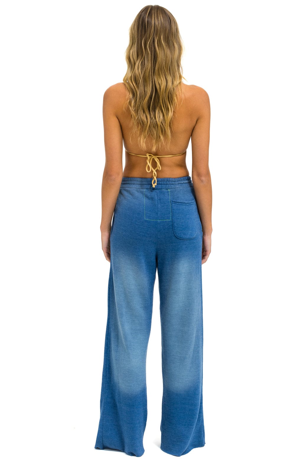 BOLT STITCH WIDE LEG POCKET SWEATPANTS - FADED WATER - Image 4