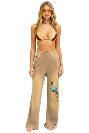 PARROT WIDE LEG POCKET SWEATPANTS - FADED TAN