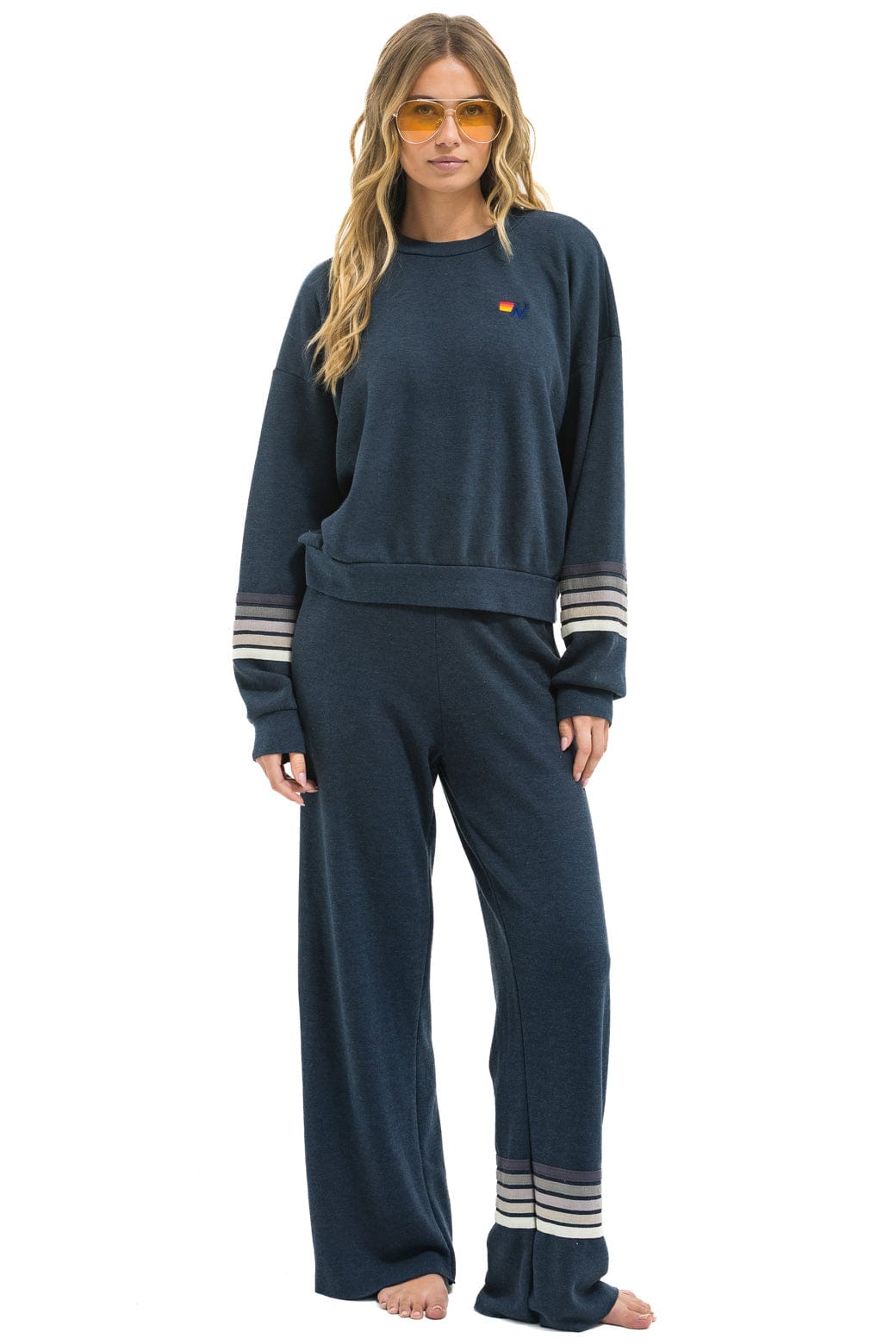 RUGBY STITCH WIDE LEG POCKET SWEATPANTS - CHARCOAL // CHARCOAL - Image 5
