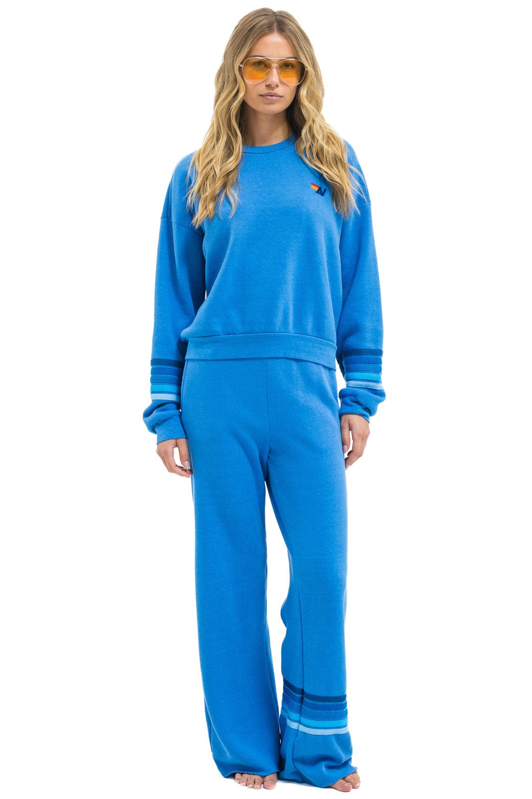 RUGBY STITCH WIDE LEG POCKET SWEATPANTS - COBALT // BLUE - Image 5