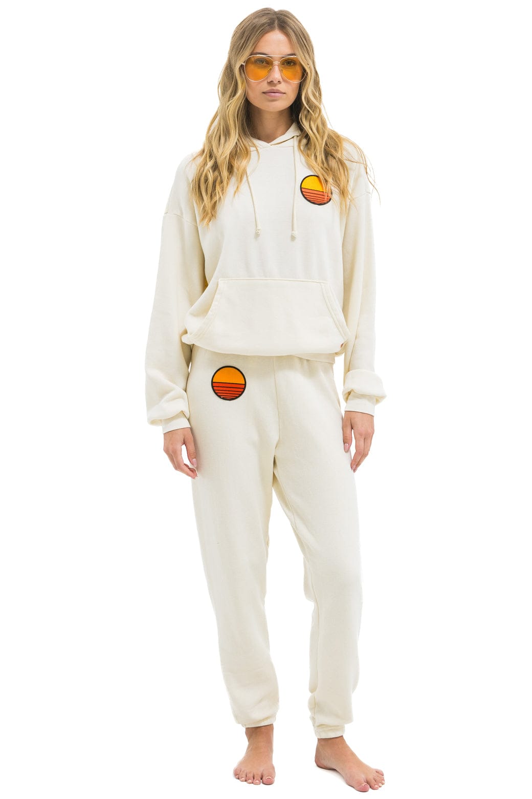 SUNSET PATCH PULLOVER RELAXED HOODIE - VINTAGE WHITE - Image 9