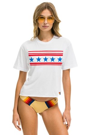 STARS BOYFRIEND TEE - WHITE // USA
