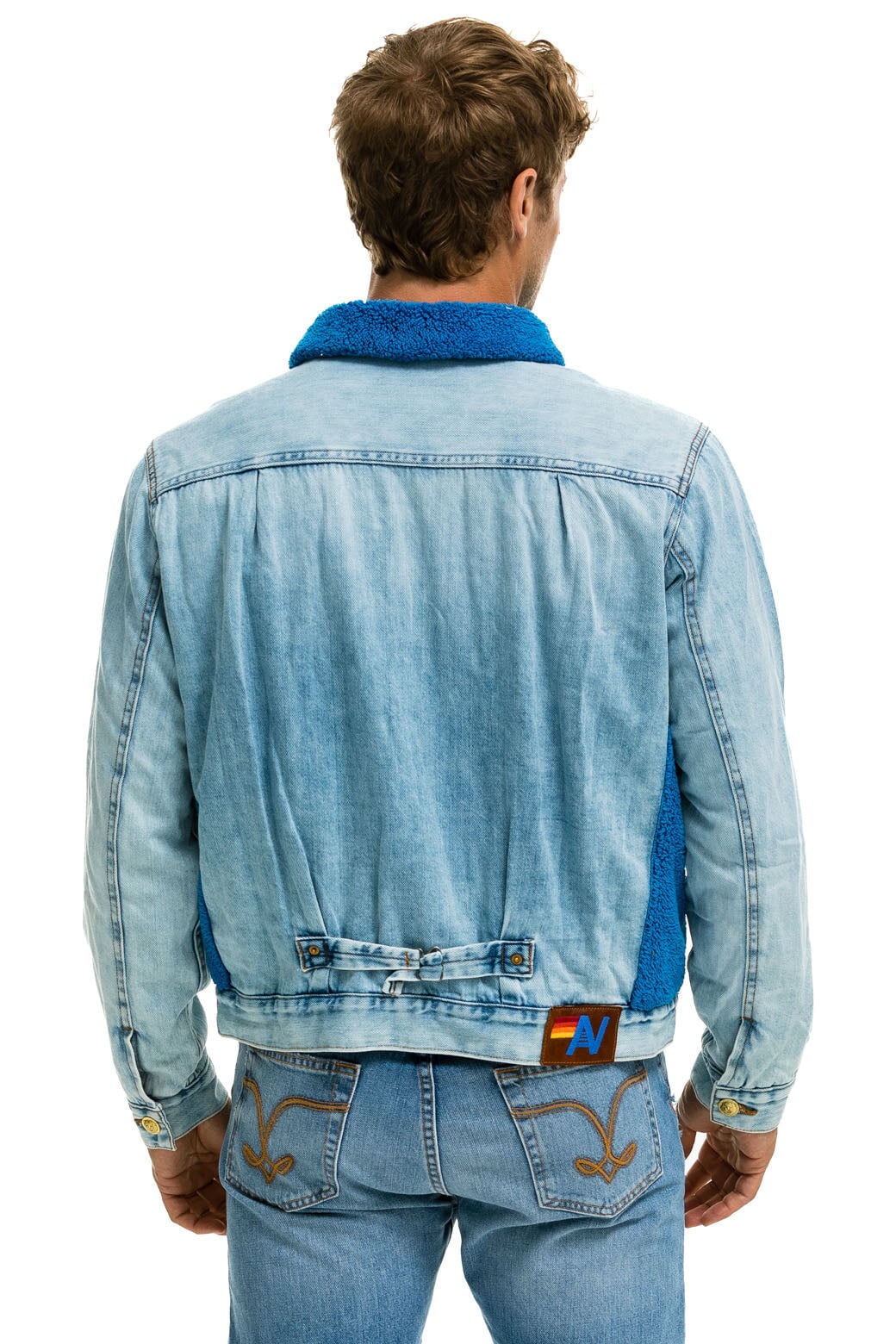 ASPEN SHERPA UNISEX DENIM JACKET - SUPER LIGHT BLUE - Image 9