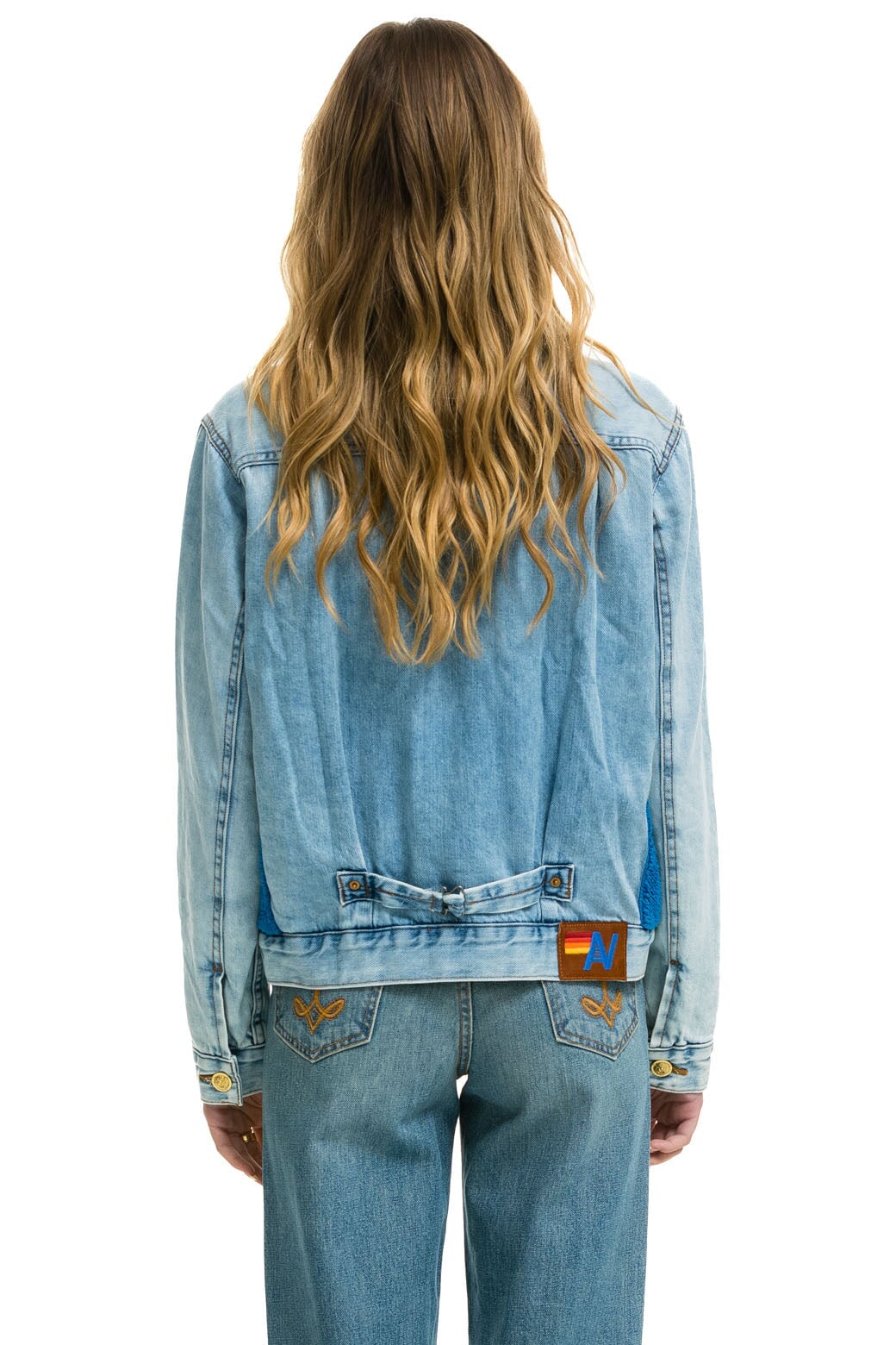ASPEN SHERPA UNISEX DENIM JACKET - SUPER LIGHT BLUE - Image 8