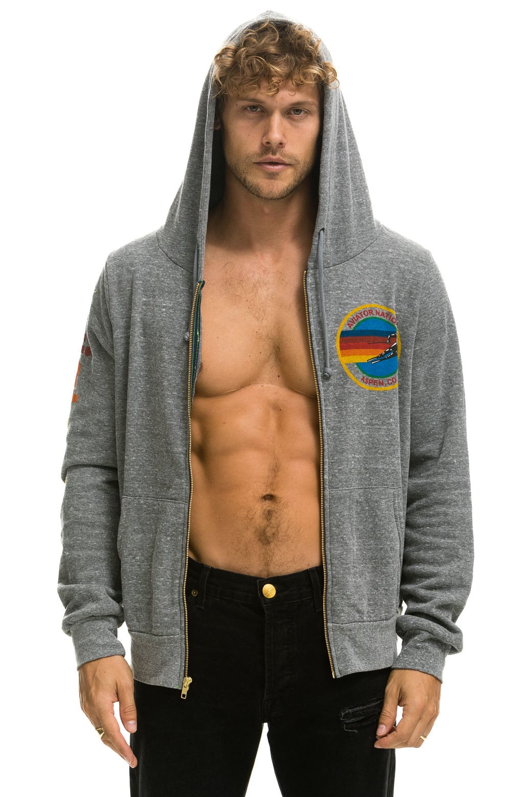 AVIATOR NATION ASPEN HOODIE - HEATHER GREY - Image 2