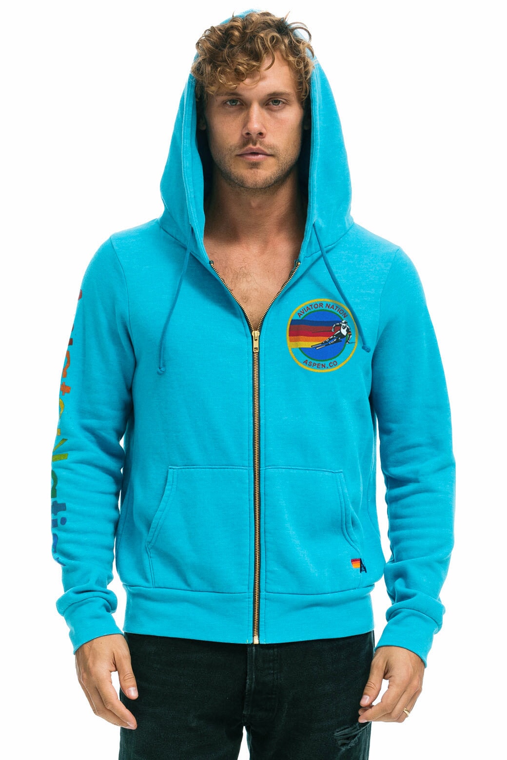 AVIATOR NATION ASPEN HOODIE - NEON BLUE - Image 2