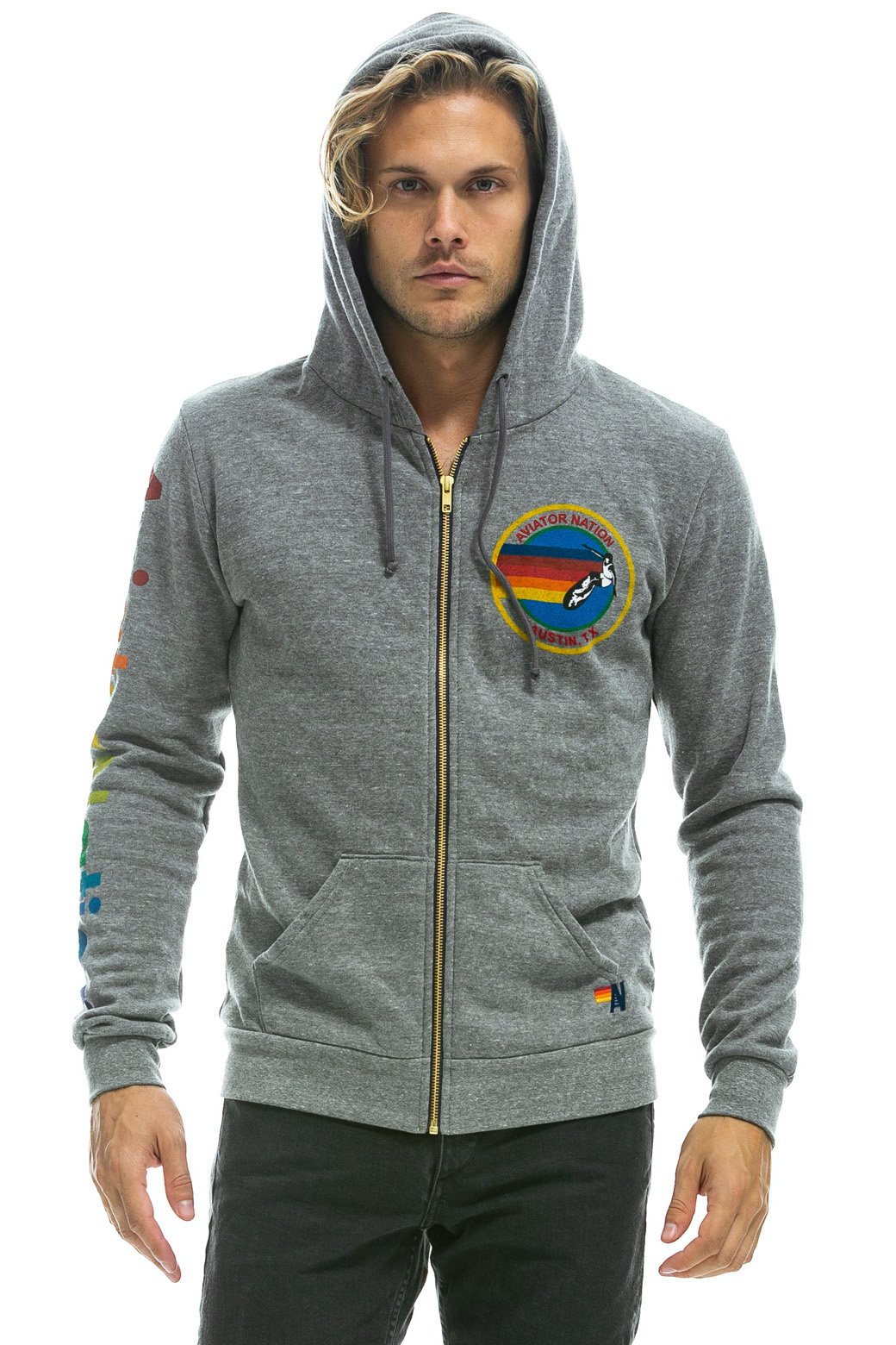 AVIATOR NATION AUSTIN HOODIE - HEATHER GREY - Image 2
