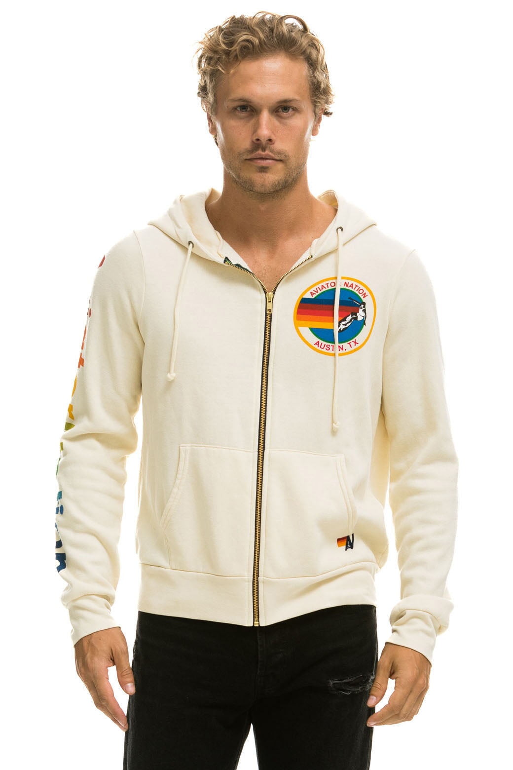 AVIATOR NATION AUSTIN HOODIE - VINTAGE WHITE - Image 2