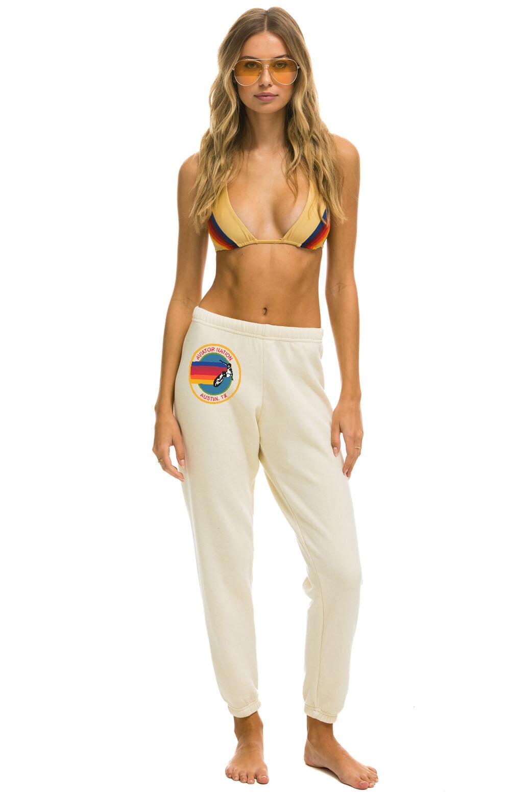 AVIATOR NATION AUSTIN SWEATPANTS - VINTAGE WHITE