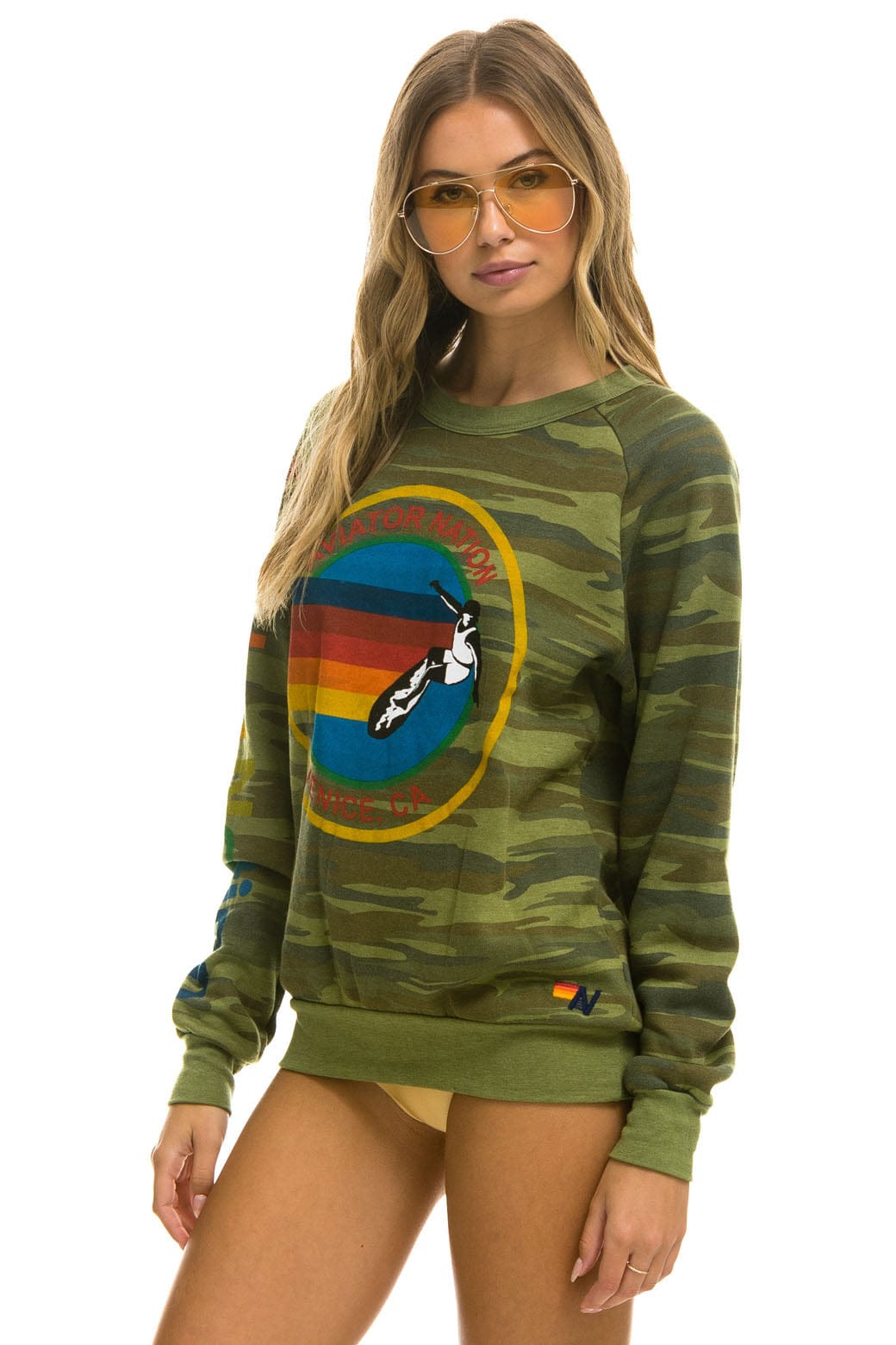 AVIATOR NATION CREW SWEATSHIRT - CAMO - Image 7