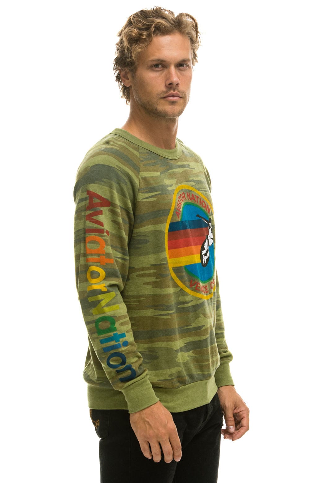 AVIATOR NATION CREW SWEATSHIRT - CAMO - Image 4