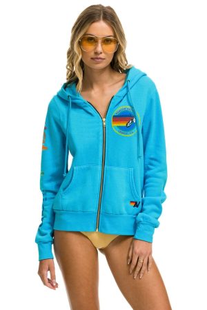 AVIATOR NATION HOODIE - NEON BLUE