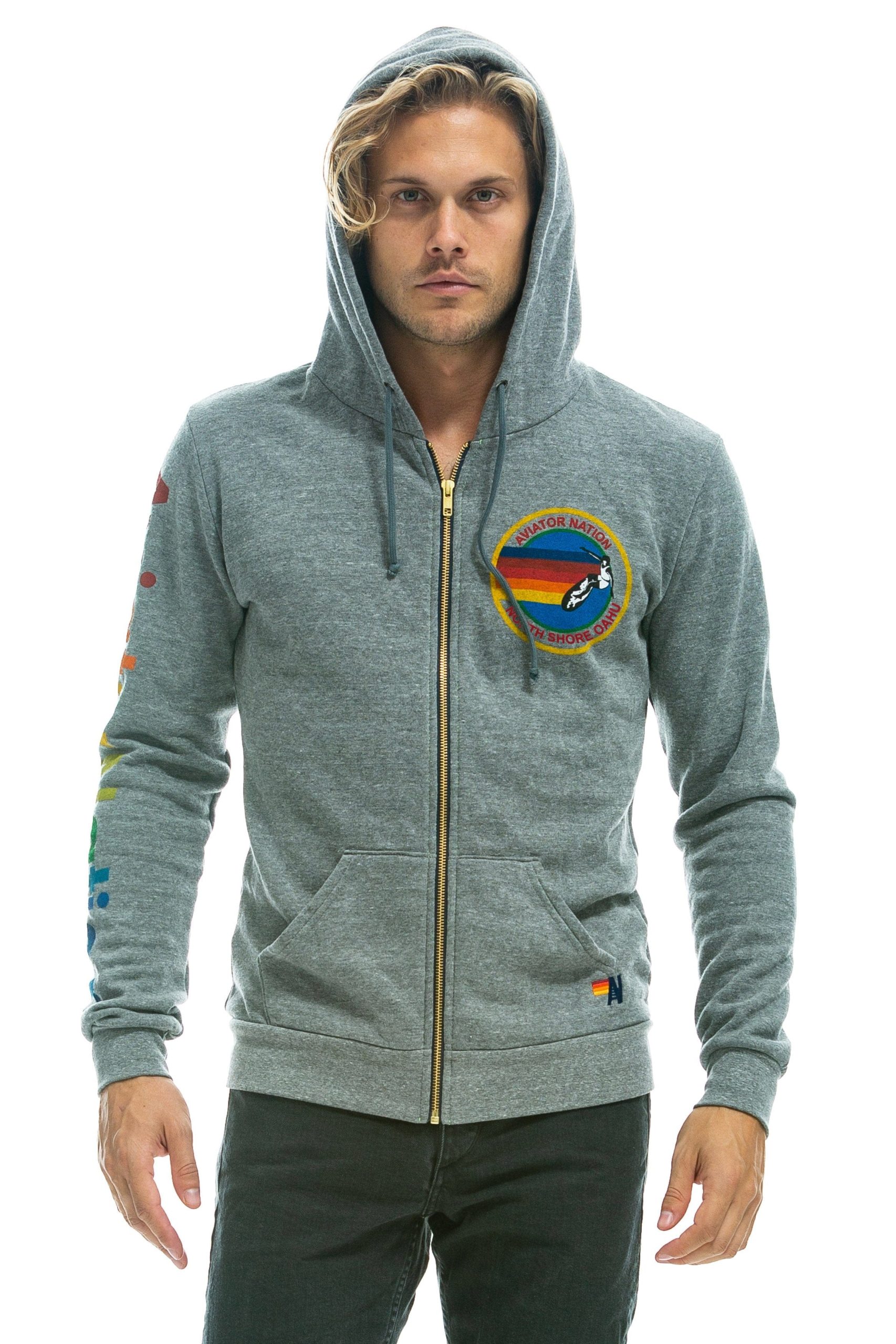 AVIATOR NATION NORTH SHORE HOODIE - HEATHER GREY - Image 5