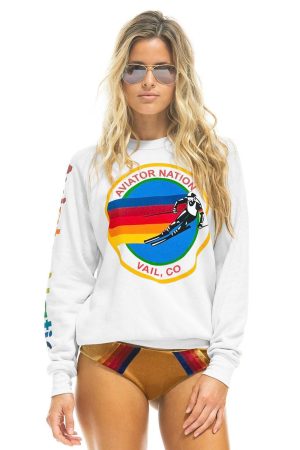 AVIATOR NATION VAIL SWEATSHIRT - WHITE