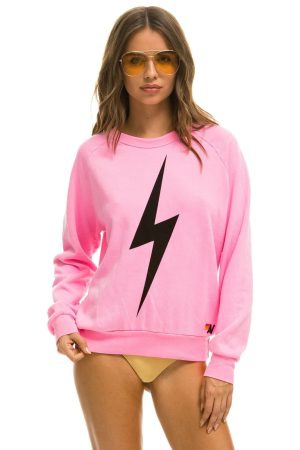 BOLT CREW SWEATSHIRT - NEON PINK