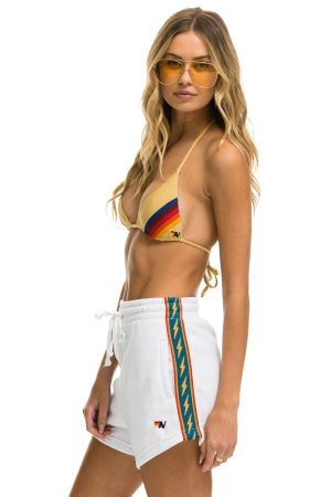 BOLT STRIPE LOUNGER SHORT - WHITE