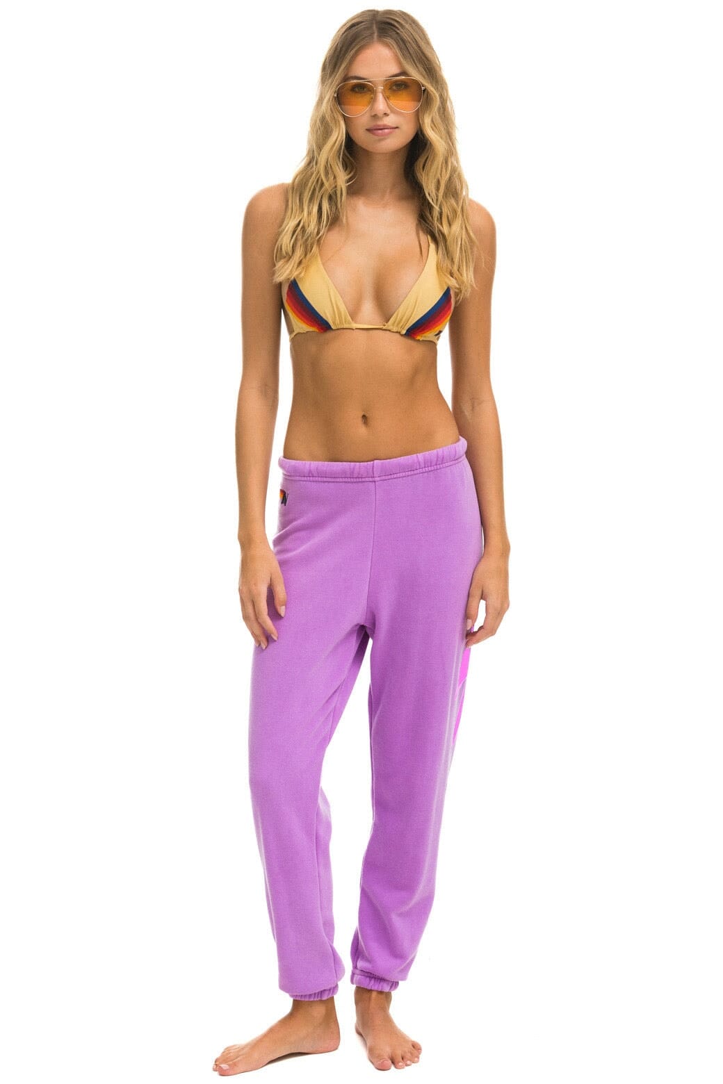 BOLT SWEATPANTS - NEON PURPLE // NEON PINK - Image 2