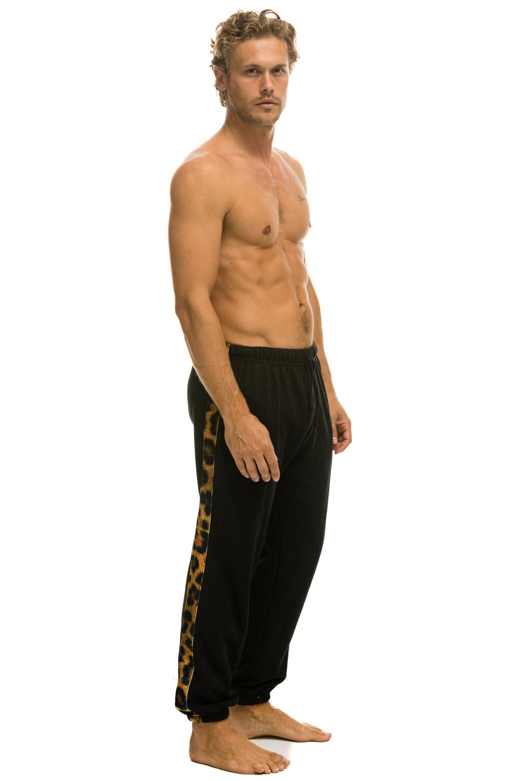 CHEETAH STRIPE SWEATPANTS - BLACK // CHEETAH - Image 3