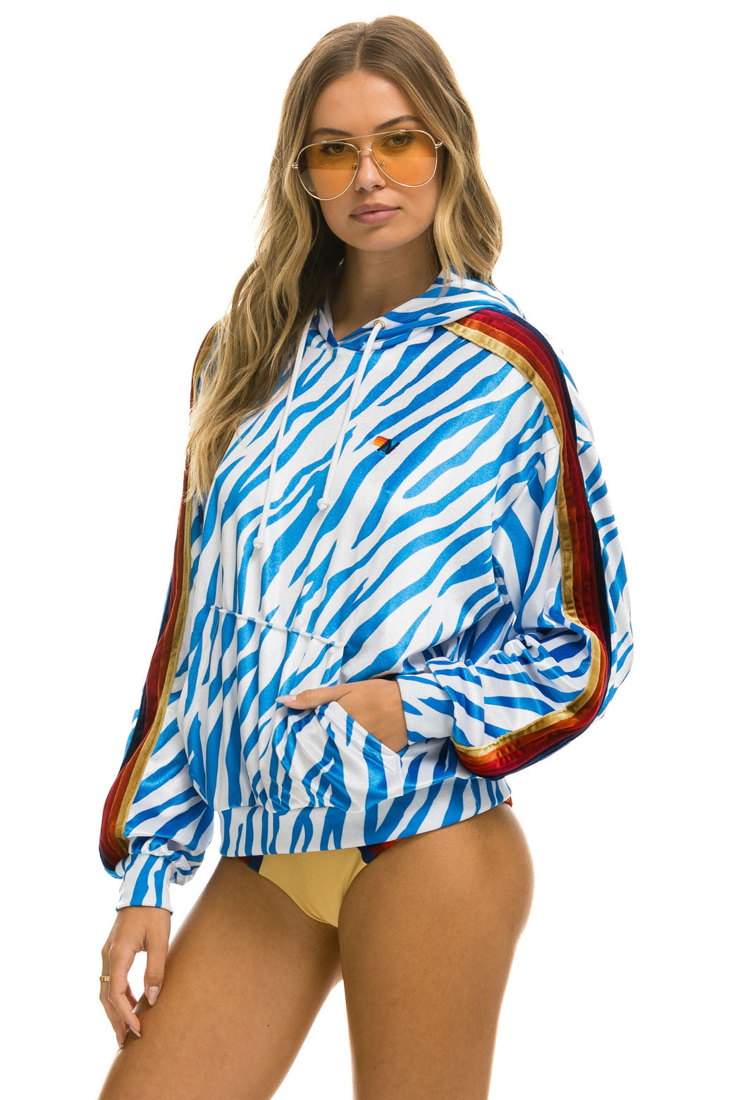 CLASSIC VELVET RELAXED PULLOVER HOODIE - BLUE TIGER - Image 5