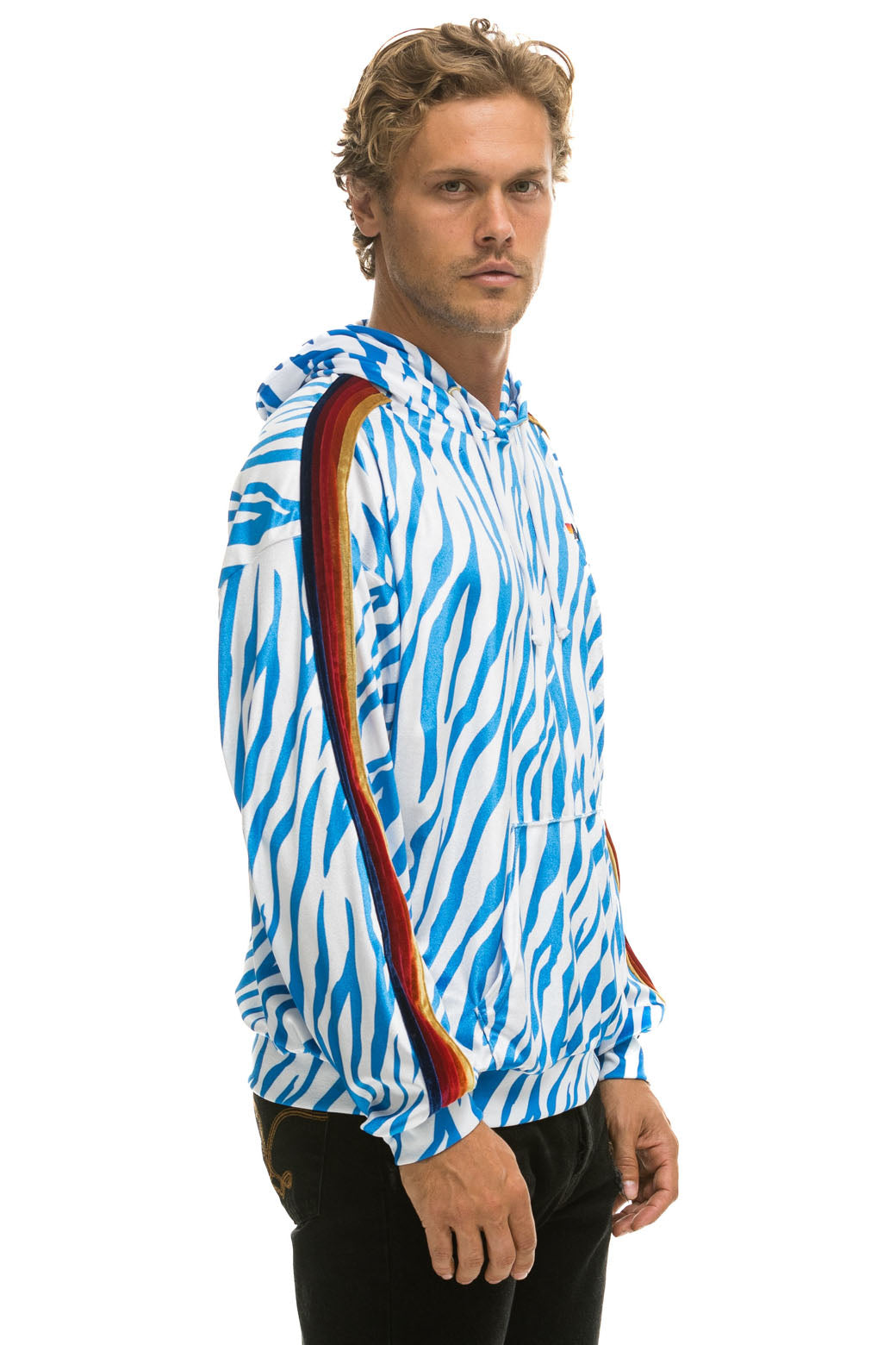 CLASSIC VELVET RELAXED PULLOVER HOODIE - BLUE TIGER - Image 4