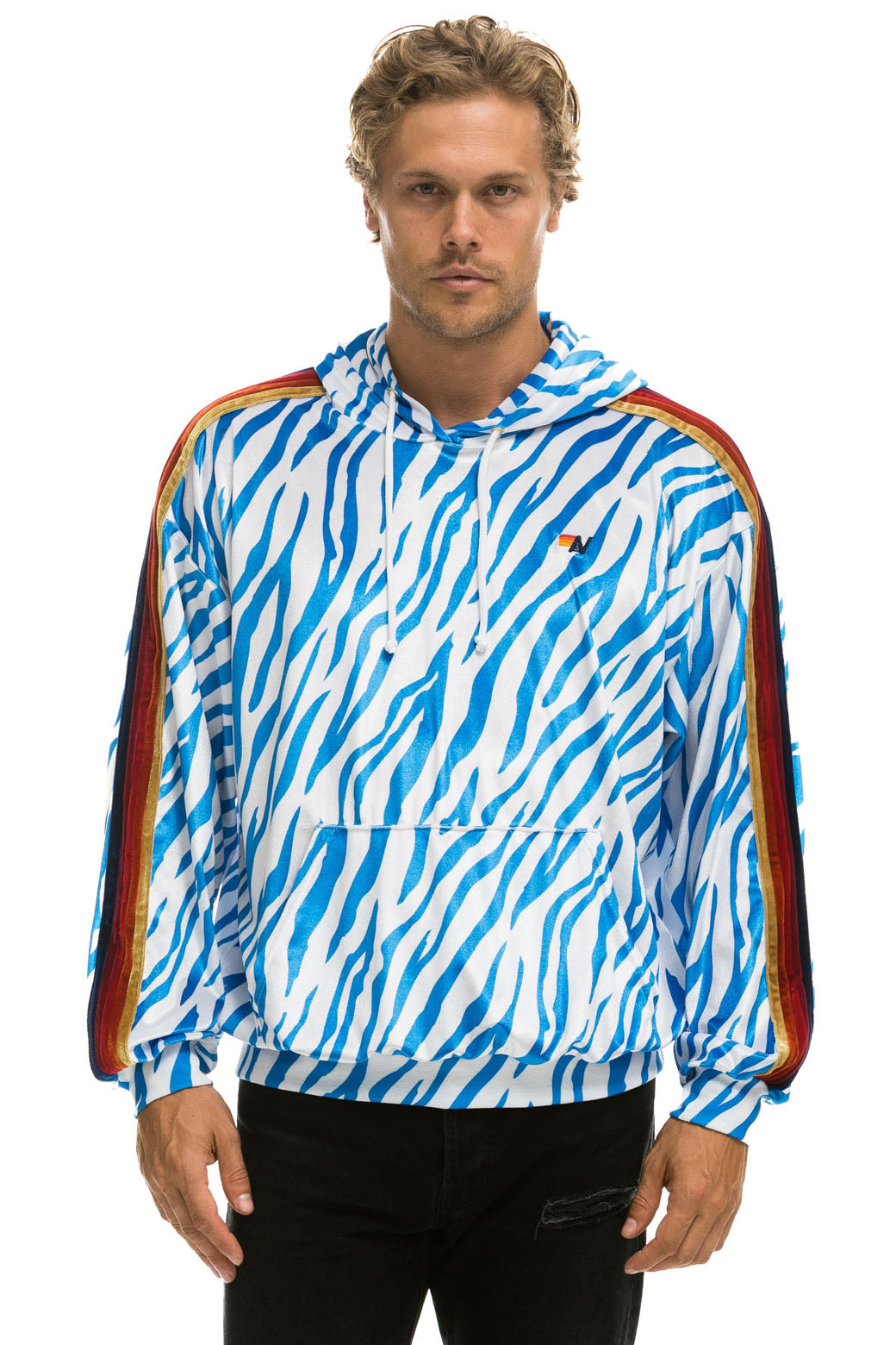 CLASSIC VELVET RELAXED PULLOVER HOODIE - BLUE TIGER - Image 2