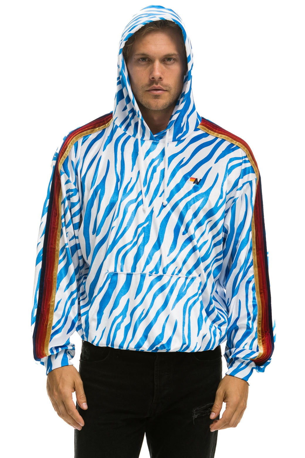 CLASSIC VELVET RELAXED PULLOVER HOODIE - BLUE TIGER - Image 8