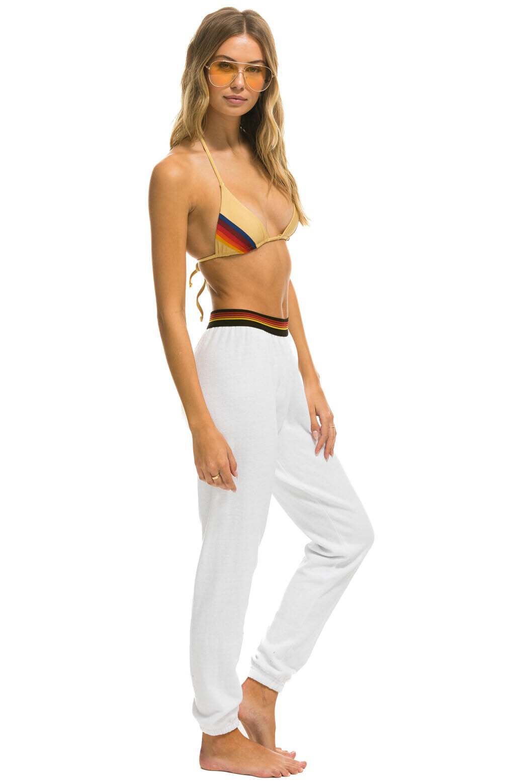 LOGO STRIPE SWEATPANTS - WHITE - Image 3