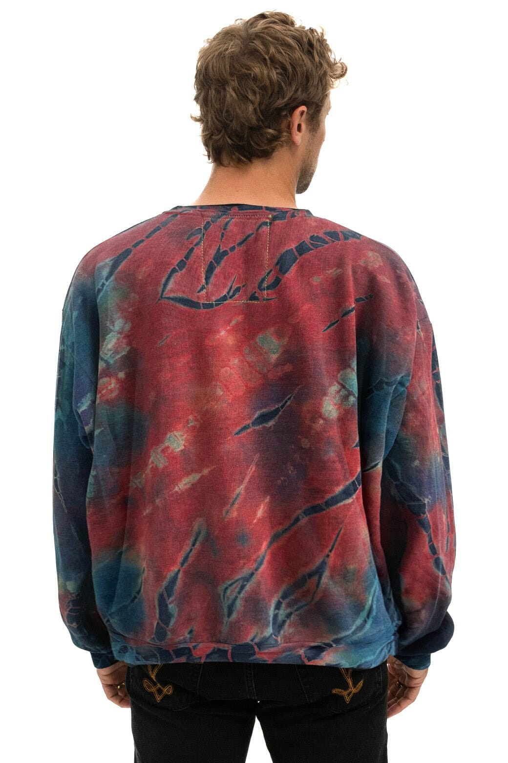HAND DYED RELAXED CREW SWEATSHIRT - TIE DYE MULTI - Image 4