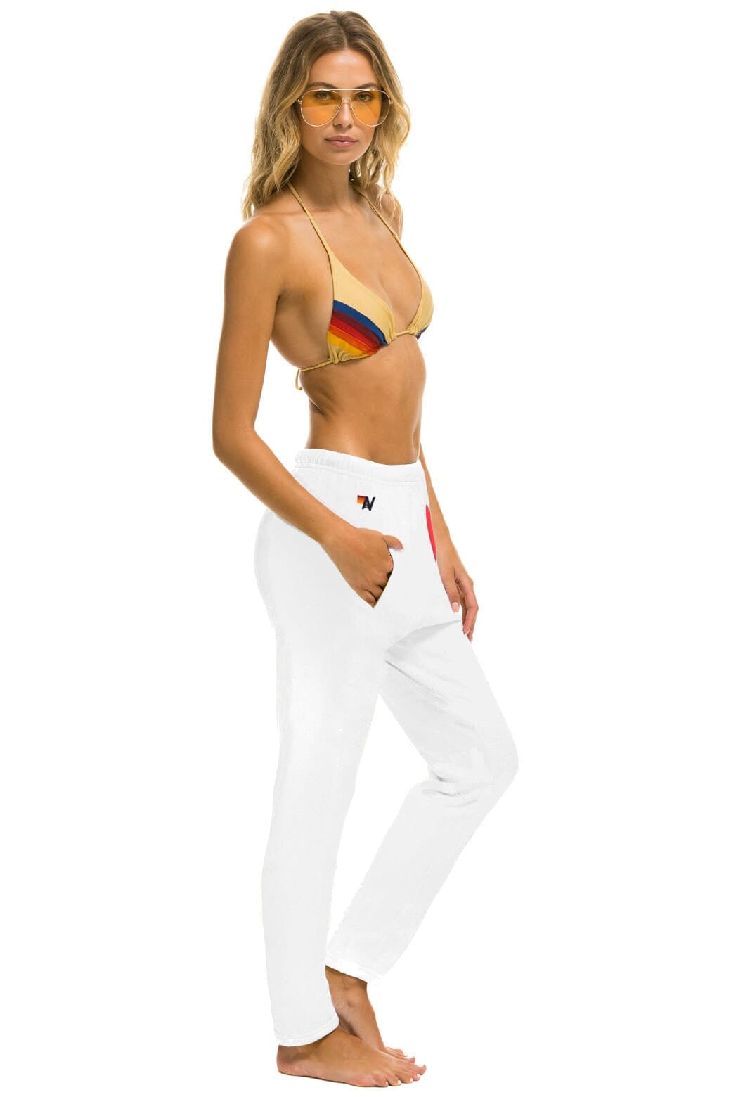 HEART STITCH JOGGER SWEATPANTS - WHITE - Image 2