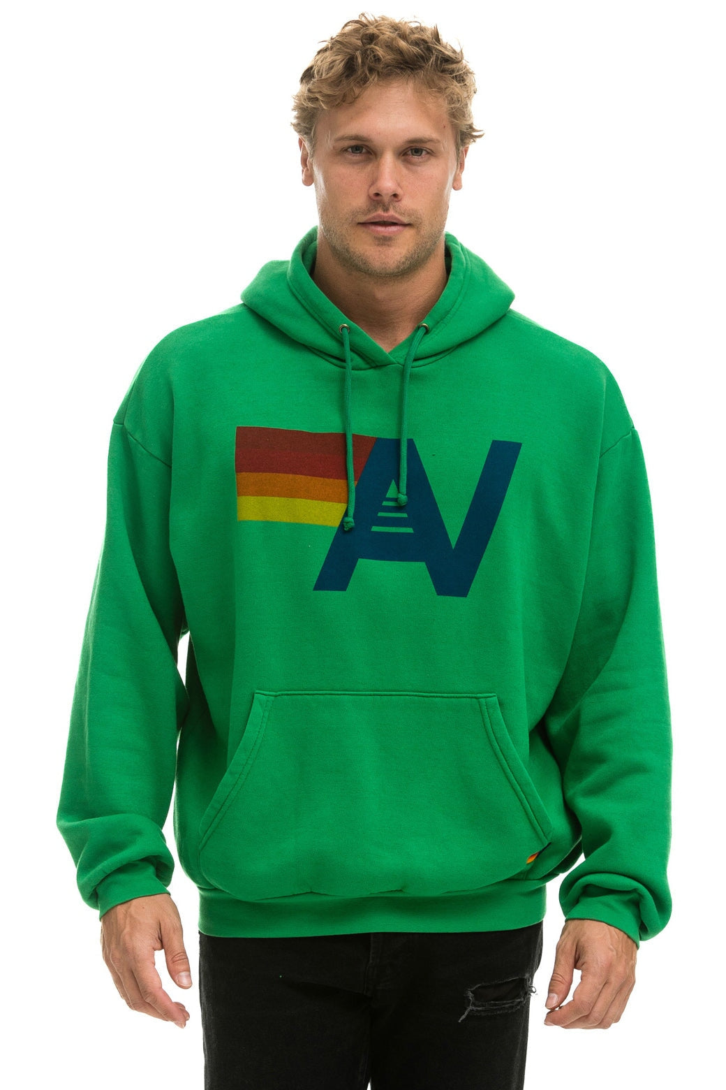 LOGO PULLOVER RELAXED HOODIE - KELLY GREEN - Image 10