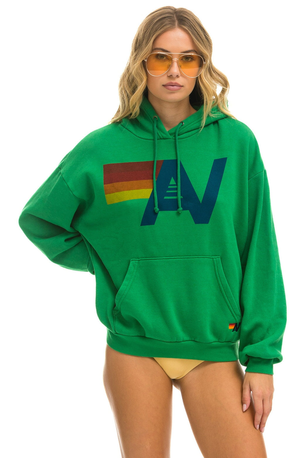 LOGO PULLOVER RELAXED HOODIE - KELLY GREEN - Image 7