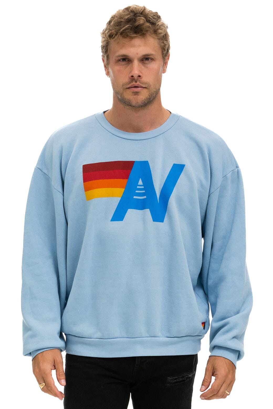 LOGO RELAXED CREW SWEATSHIRT - ICE - Image 2