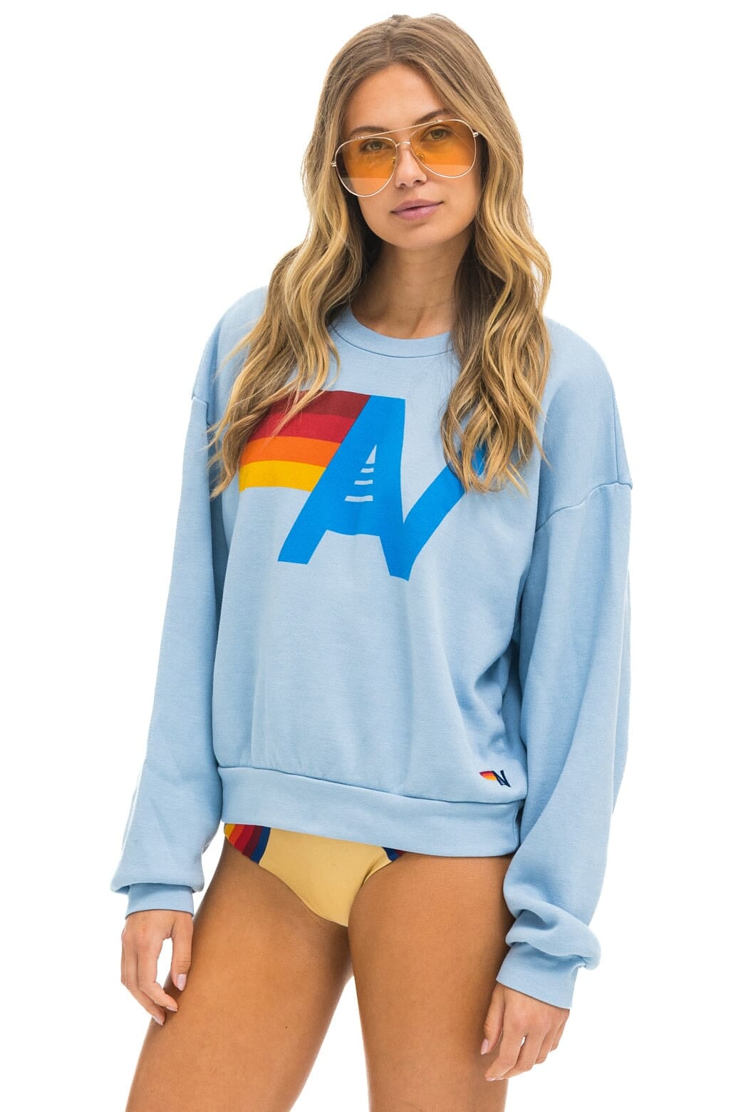 LOGO RELAXED CREW SWEATSHIRT - ICE - Image 3