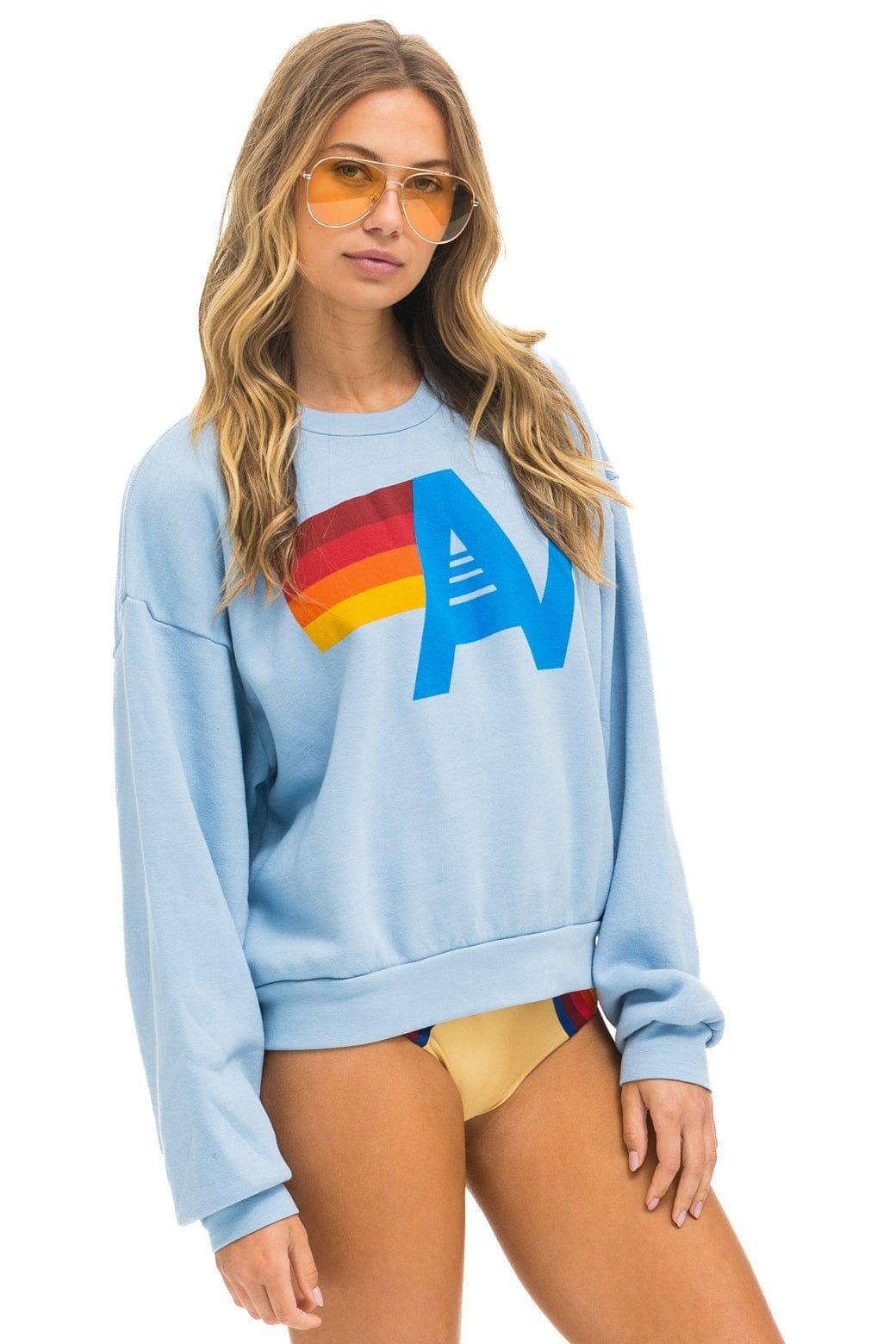 LOGO RELAXED CREW SWEATSHIRT - ICE - Image 5